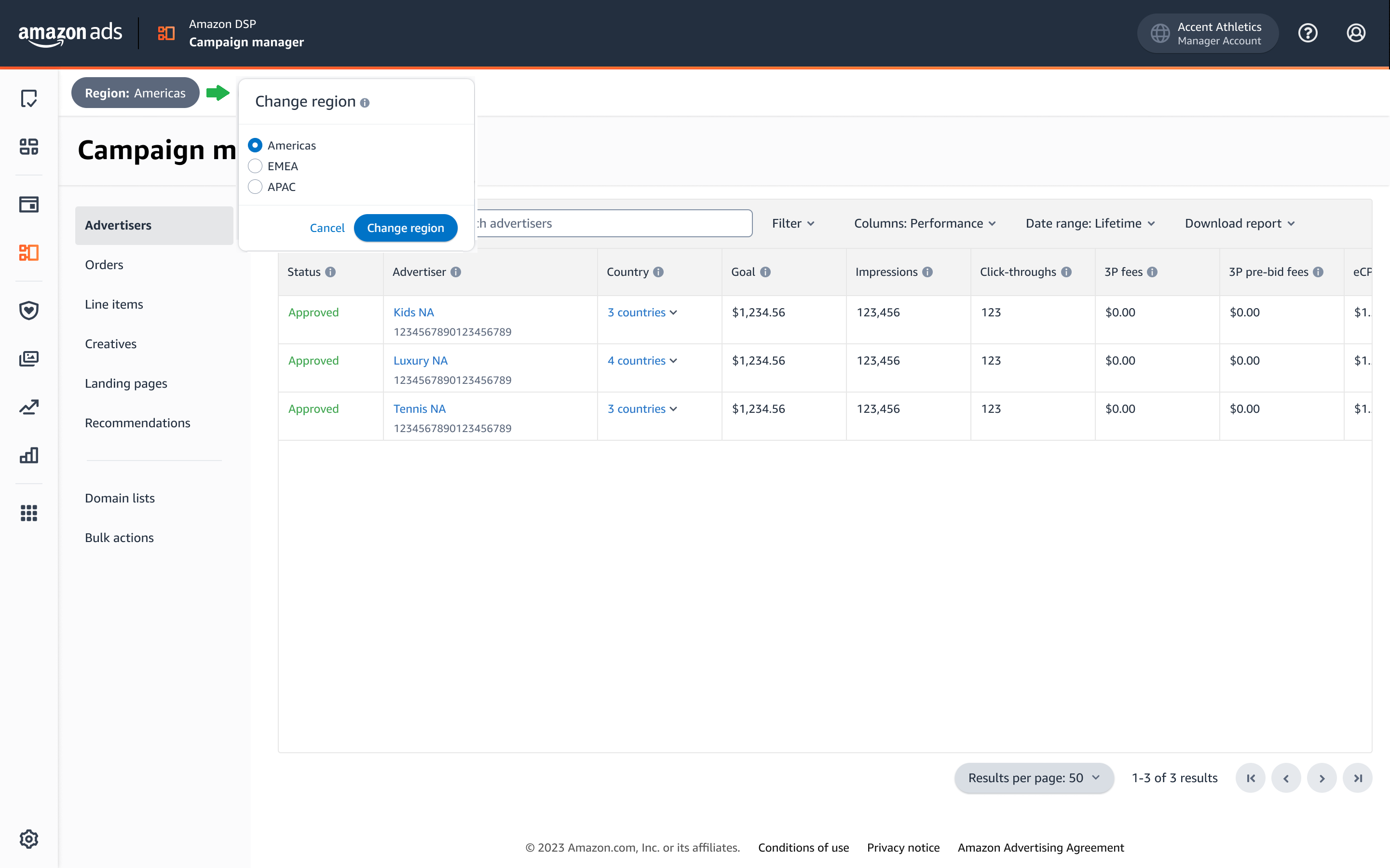 地域スイッチャー | Amazon Adsサポートセンター